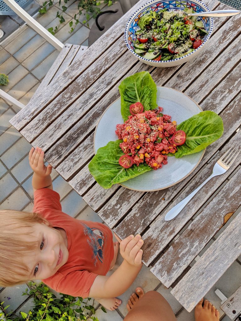 Cannellini Beetroot Rice Salad - vegan & gluten-free