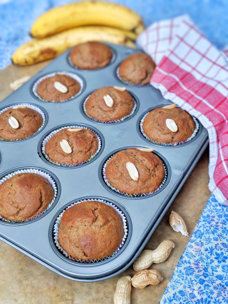 Banana-Peanutbutter-Muffins - vegan, oil-free & naturally sweetened