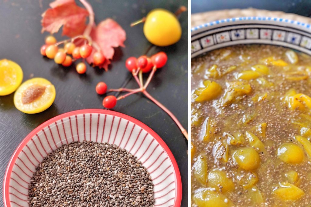 Easy Chia Mirabelle Compote - vegan & naturally sweetened