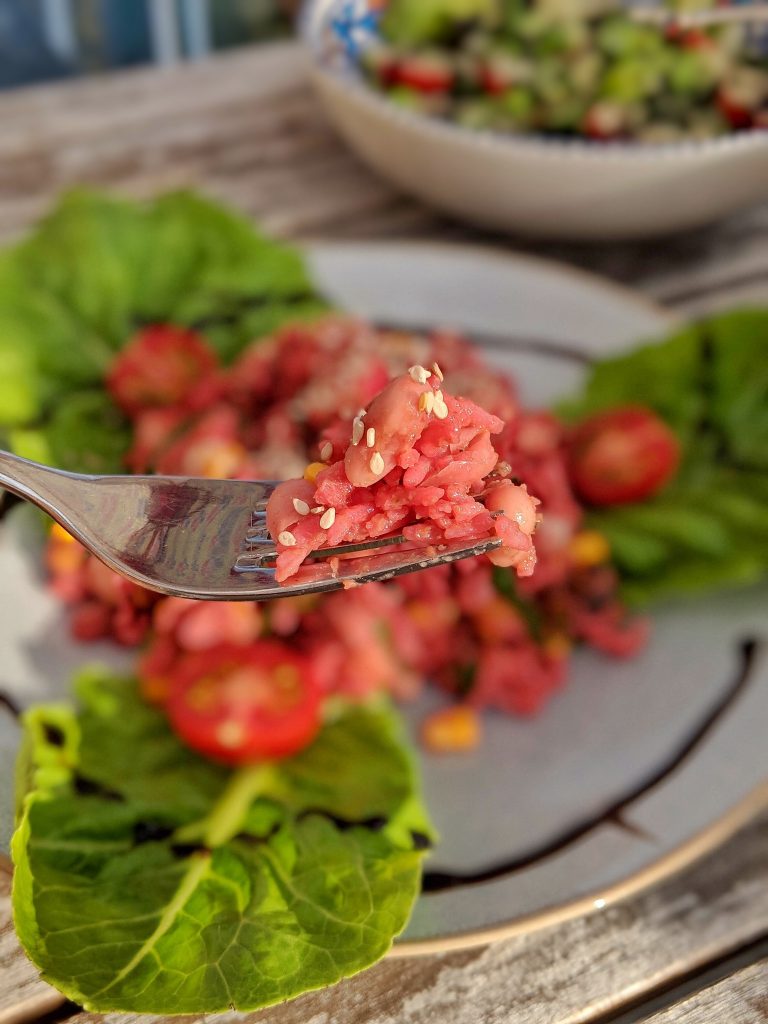 Cannellini Beetroot Rice Salad - vegan & gluten-free