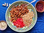 Sweet potato salad with creamy peanut dressing - vegan & gluten-free