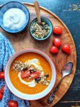 Oriental Lentil Soup with Peppers, Tomatoes & Ginger - vegan & gluten-free