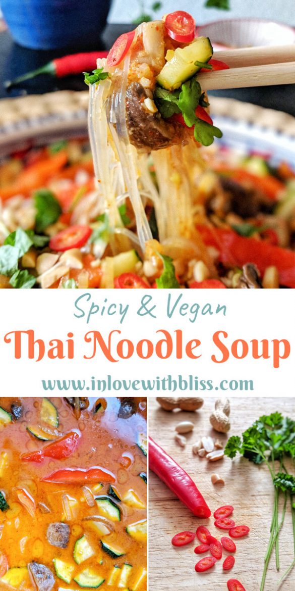Spicy Thai Noodle Soup with Veggies – In Love with Bliss